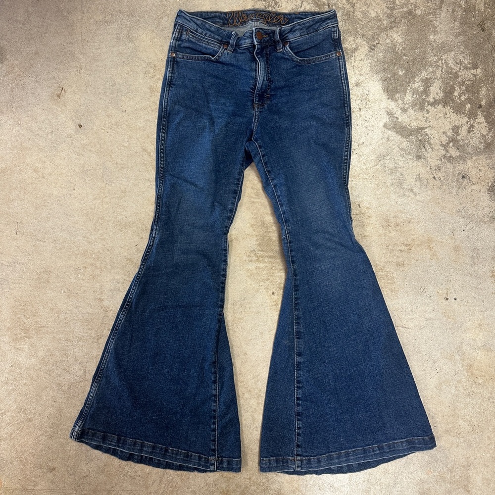Wrangler Women’s Dark Blue Flare Wide Leg Jeans